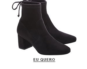 Bota Skinny Curta Amarração Preta 