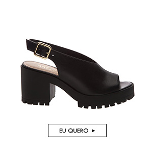 Sandal Boot Couro Tratorada Preta 