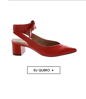 Scarpin Couro Laço Salto Bloco Baixo Royal Red 