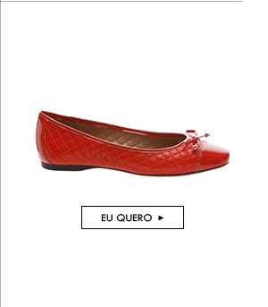 Sapatilha Matelassê Bico Verniz Royal Red