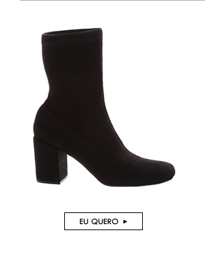 Bota Skinny Veludo Bloco Preta 