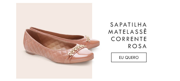 Sapatilha Matelassê Corrente Rosa
