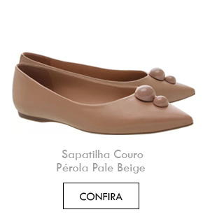 Sapatilha Couro Pérola Pale Beige 