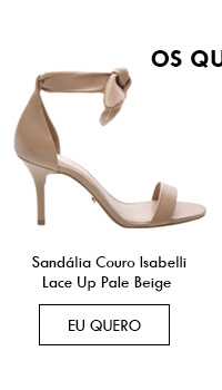 Sandália Couro Isabelli Lace Up Pale Beige 